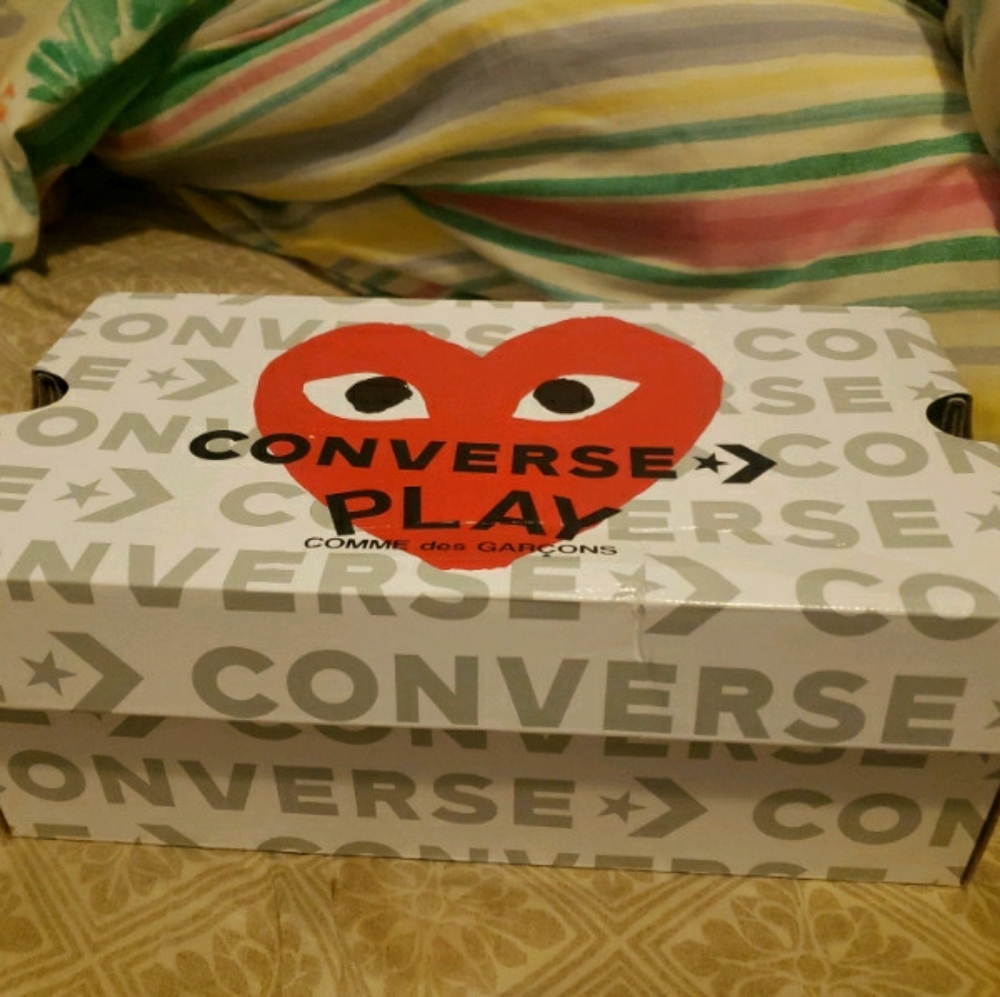 CDG PLAY X CONVERSE black sneakerd size 5 us womens